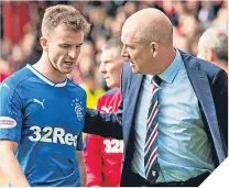  ??  ?? Mark Warburton and Andy Halliday.