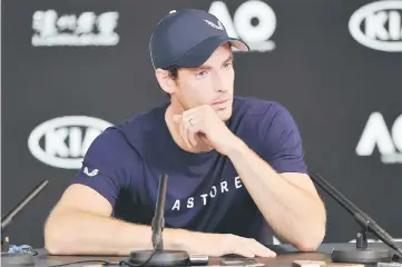  ??  ?? Andy Murray of Great Britain breaks down during a press conference in Melbourne. — AFP photo