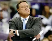  ?? AP PHOTO BY RON JENKINS ?? Kansas head coach Bill Self looks on as Kansas plays TCU during the second half of an NCAA college basketball game in Fort Worth, Texas, in this Saturday, Feb. 8, 2020, file photo.