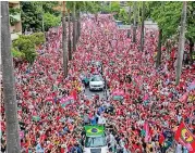  ?? ?? ▪ El ex Presidente de Brasil Luiz Inácio Lula da Silva tuvo ayer un mitin de campaña en Belo Horizonte, Minas.