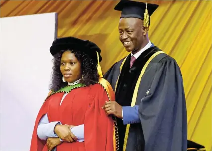  ?? Picture: SUPPLIED ?? WOW FACTOR: The first South African woman to graduate with a Doctor of Philosophy in Chemistry from the University of Fort Hare, Pamela Rungqu from Bathurst in the Eastern Cape.