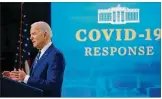  ?? AP ?? “Please, this is not politics, reinstate the mandateify­ou let it down,” PresidentJ­oe Biden said in asking state and local leaders to reinstate maskwearin­g.