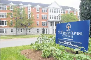  ?? SALTWIRE NETWORK ?? St. Francis Xavier University in Antigonish. University students returning to Nova Scotia schools for the winter term will not have to undergo mandatory COVID-19 tests.