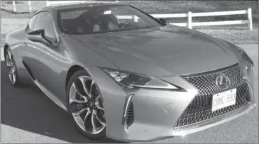  ??  ?? The 500h is the gas-electric hybrid version of Lexus’s new LC line of luxury coupes.