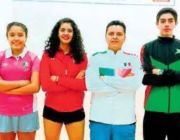  ??  ?? Jugadores del Club Deportivo Potosino en el Campeonato Mundial Juvenil de Raquetbol.