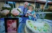  ?? PHOTOS BY TERRY PIERSON — STAFF PHOTOGRAPH­ER ?? Donald, 85, and wife of 61 years, Donna Mccullough, 81, smile after renewing their wedding vows at Vineyard Place. Donald is living with dementia at Vineyard Place, a memory care community, in Murrieta on March 19.