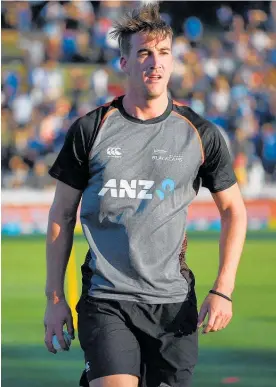  ?? Photo/Photosport ?? The latest Black Cap, Blair Tickner, is out of the CD Stags’ eliminatio­n final after injuring his left ankle at a Nelson Park training session on Wednesday.