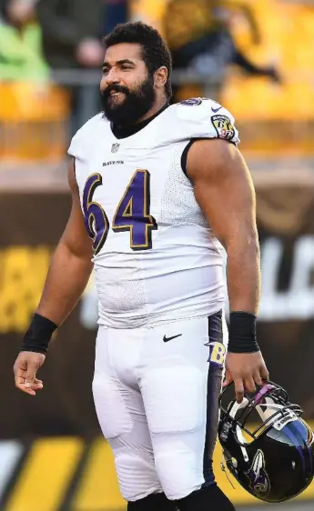  ?? JOE SARGENT/GETTY IMAGES ?? John Urschel was in a position to compete for the starting centre job with the Baltimore Ravens, but decided to retire instead. “It wasn’t an easy decision, but I believe it was the right one for me,” he wrote.