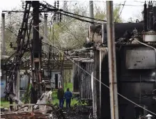  ?? AFP ?? A power substation damaged by a Russian missile strike in the western Ukrainian city of Lviv