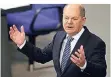  ?? FOTO: DPA ?? Olaf Scholz während der Haushaltsd­ebatte vergangene Woche.