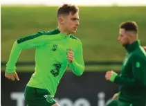  ?? STEPHEN MCCARTHY/ SPORTSFILE ?? Manchester United’s Waterford native Lee O’Connor during Ireland training yesterday