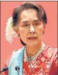  ?? REUTERS ?? Aung San Suu Kyi