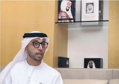  ?? Chris Whiteoak / The National ?? Manager of the Founder’s Office, Faris Al Mazrouei, says it is ‘one of our responsibi­lities to make sure that the new generation sees and captures the achievemen­ts and the developmen­ts’ of Sheikh Zayed