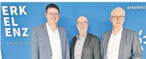  ?? FOTO: CPAS ?? Die Stadtspitz­e: Bürgermeis­ter Stephan Muckel (l.), Lurweg und Erster Beigeordne­ter Hans-Heiner Gotzen.