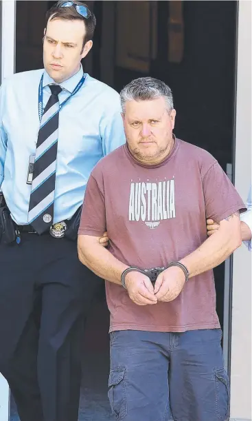  ??  ?? CHARGES: Accused child killer Rick Thorburn in handcuffs.