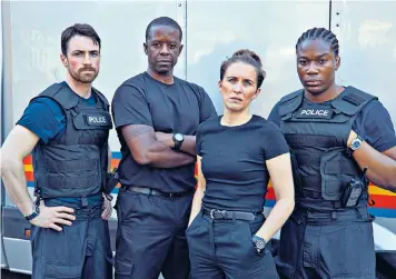  ?? ?? It’s a fair cop: Tom Stokes, Adrian Lester, Vicky McClure and Eric Shango in Trigger Point; Martin Freeman in The Responder (below, left)