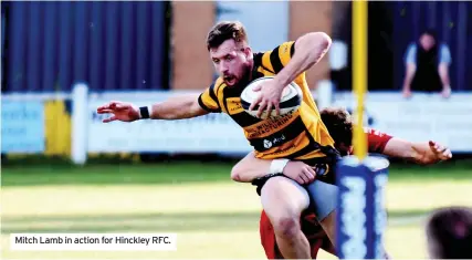  ?? ?? Mitch Lamb in action for Hinckley RFC.