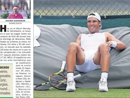  ??  ?? RELAJADO. Rafa Nadal se entrenó ayer en Aorangi Park durante el día de descanso de Wimbledon.