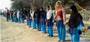  ?? YouTube ?? Girls participat­ing in a human chain in Phulwari Sharif, Patna, in January last year. —