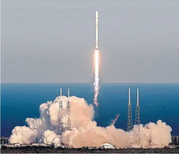  ??  ?? EXPERIMENT: A SpaceX rocket took 18 mining devices to the Internatio­nal Space Station.