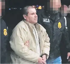  ??  ?? PRESO.“El Chapo” fue extraditad­o a EUA el 19 de enero y está acusado de 17 delitos criminales como líder del Cártel de Sinaloa.