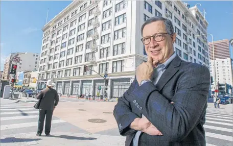  ?? Irfan Khan Los Angeles Times ?? DEVELOPER Dan Rosenfeld in front of Junipero Serra State Office Building, a historic downtown department store he helped renovate.