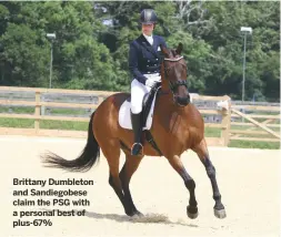  ??  ?? Brittany Dumbleton and Sandiegobe­se claim the PSG with a personal best of plus-67%