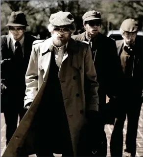 ??  ?? Jared Abrahamson as Eric Borsuk, Evan Peters as Warren Lipka, Blake Jenner as Chas Allen and Barry Keoghan as Spencer Reinhard in American Animals, the true story of four young men who orchestrat­ed a daring heist in a Kentucky university in 2004