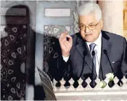  ?? AP ?? Palestinia­n President Mahmoud Abbas, speaks during a conference on Jerusalem at the Al-Azhar Conference Centre, in Cairo, Egypt, yesterday.