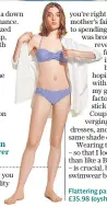  ??  ?? Flattering pastels: blue seersucker bikini, £35.98 (oysho.com)