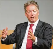  ?? MICHAEL BROCHSTEIN / SIPA USA ?? Sen. Rand Paul, R-Ky., speaks at the CATO Institute in Washington, D.C., recently.