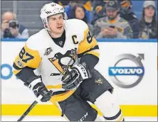  ?? BARNES/THE ASSOCIATED PRESS] [JEFFREY T. ?? Sidney Crosby scored 44 goals in the regular season and led the Penguins to the second-best record in the NHL.