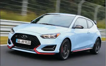  ?? HYUNDAI/TNS ?? The 2019 Hyundai Veloster is fast, fierce, and something of a dying breed.