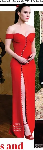  ?? ?? Rachel Brosnahan in Sergio Hudson.