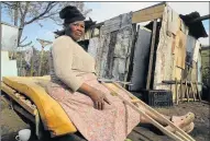  ?? Picture: SIBONGILE NGALWA ?? ALONE AND VULNERABLE: Laura Xego, 66, of Cambridge Location has been sleeping outdoors since her shack burnt down last week. Neighbours are looking for her relatives