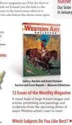 ??  ?? Gallery, Auction and Event Previews Auction and Event Reports • Museum Exhibition­s