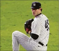  ?? Jamie Squire / Getty Images ?? The Yankees’ Gerrit Cole will start against the Astros on Saturday in Game 3 of the ALCS.