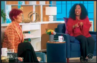  ??  ?? Below:
comedian Sheryl Underwood and Sharon in that clash on The Talk last month. Bottom:
Piers Morgan with The Talk
co-hosts including Sharon and Sheryl