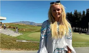  ??  ?? Queenstown-based golfer Laura Hoskin, pictured at The Hills golf club during last week’s New Zealand Open, is about to join the profession­al ranks of the China LPGA.