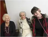  ??  ?? Looking forward to seeing Educating Rita are (from left) Helen Stahmann, Ann Hawker and Jacinta Taylor.