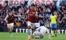  ?? Molly Darlington/Reuters ?? Ollie Watkins celebrates after scoring against Nottingham Forest. Photograph: