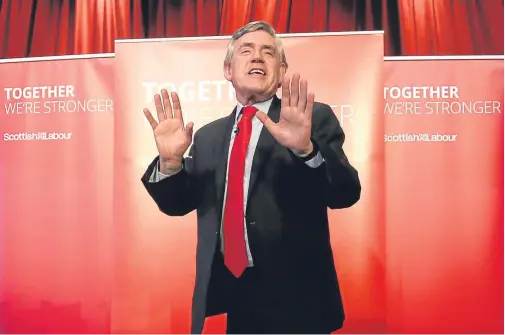  ??  ?? Gordon Brown hit out at poverty levels under the Tory Government during a stirring speech.