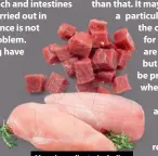  ??  ?? Many ingredient­s, including chicken and beef, can trigger a reaction.