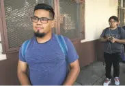  ?? Amy Taxin / Associated Press ?? Oscar Gaytan waits in line Thursday in Los Angeles to receive help renewing his DACA work permit.