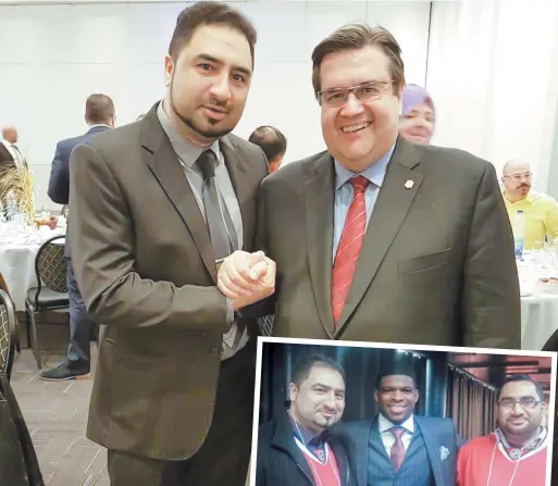  ?? PHOTOS TIRÉES DE FACEBOOK ?? Firoz Patel s’affichait sur Facebook en compagnie de l’ex-maire de Montréal Denis Coderre et de l’ex-joueur du Canadien PK Subban, que l’on voit avec son frère Ferhan (à droite). Les photos ont été respective­ment prises en 2017 et en 2013.