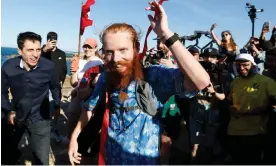  ?? ?? Russ Cook set off from South Africa’s most southerly point in April last year. Photograph: Zoubeir Souissi/Reuters