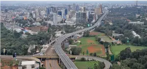  ?? ?? A section of the Nairobi Expressway built by China Road and Bridge Corporatio­n in Nairobi, Kenya.