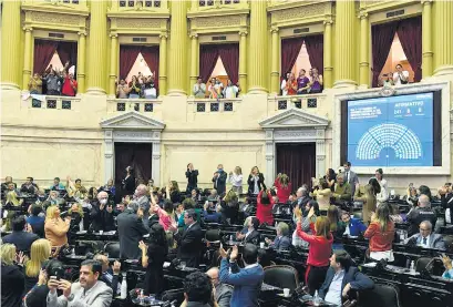  ?? ?? La iniciativa obtuvo media sanción en Diputados, con 241 votos afirmativo­s y 8 negativos.