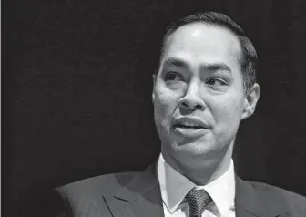  ?? Staff file photo ?? Julián Castro, above, running for president, has a staunch supporter in his twin, U.S. Rep. Joaquin Castro, who used public files to expose San Antonio donors to President Donald Trump.