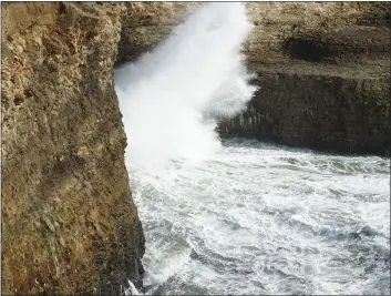  ?? COURTESY OF ALICE BOURGET ?? When exploring Wilder Ranch State Park, hikers may come across coves and inlets with walls of frothy waves.